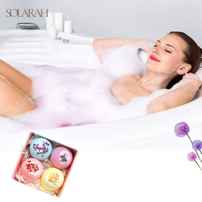 Scented Essential Oil Bath Salts – Floral Aromatherapy Bath Bombs for Deep Relaxation & Better Sleep